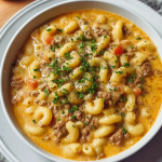 One-Pot Macaroni Cheeseburger Soup