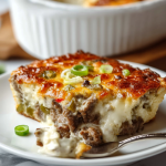 High Protein Low Carb Philly Cheesesteak Casserole