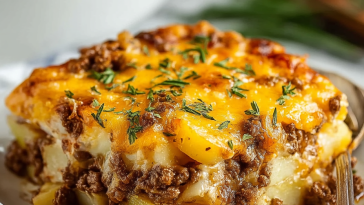 Cheesy Ground Beef and Potato Casserole