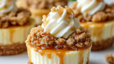 Easy Apple Crisp Mini Cheesecakes