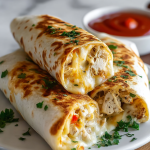 Ooey-Gooey Cheesy Garlic Chicken Wraps