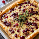 Cranberry Brie Tart with Pancetta & Thyme