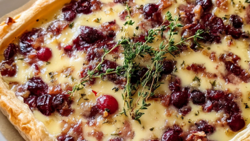 Cranberry Brie Tart with Pancetta & Thyme