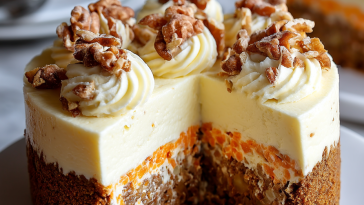Carrot Cake Cheesecake with Creamy Topping
