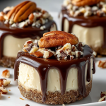 No Bake Turtle Mini Cheesecake