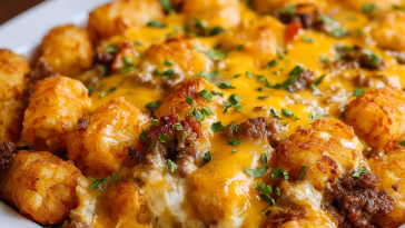 Cheesy Cheeseburger Tater Tot Casserole