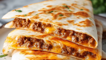 Cheesy Ground Beef Quesadillas