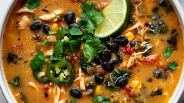 Chicken Poblano and Black Bean Soup