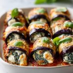 Eggplant Roll-Ups with Creamy Ricotta and Spinach