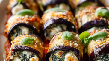 Eggplant Roll-Ups with Creamy Ricotta and Spinach