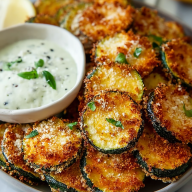 Crispy Zucchini Chips with Basil Mayo