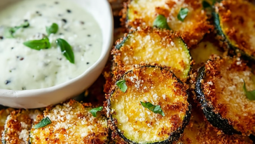 Crispy Zucchini Chips with Basil Mayo