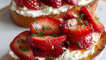 Roasted Strawberry Whipped Ricotta Toast
