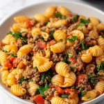 One Pan Healthy Ground Beef Pasta