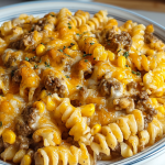 Cheesy Ranch Rotini Bake with Beef and Sweet Corn