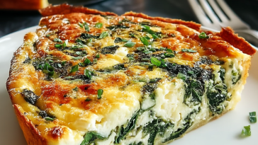Cottage Cheese & Spinach Crustless Quiche